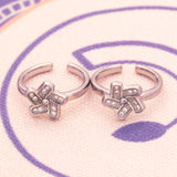 Pinwheel Silver Flower Toe Ring