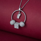 Dancing Butterfly silver Pendant Chain Set