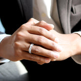 Passion 925 Sterling Silver Band for Men with Zirconia