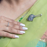 Pakshi 92.5 Sterling Silver Brooch for Women with Marcasite