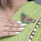 Titli 92.5 Sterling Silver Brooch for Women with Marcasite