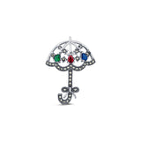 Rainy Day Charm Oxidised Silver Brooch for Men with Marcasite