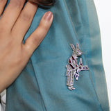 Peter Rabbit Oxidised Silver Brooch for Women with Marcasite