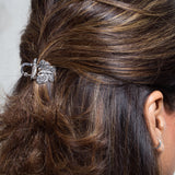 Titli Oxidised Silver Hair Claw Clip Clutcher for Women and Girl