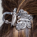 Titli Oxidised Silver Hair Claw Clip Clutcher for Women and Girl