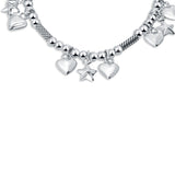 Starry Heart Silver Bracelet for Women