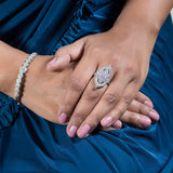 Pranshi Silver Ring for Women with Zirconia