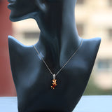 Rose Gold Winnie the Pooh Charm Silver Pendant Chain Set