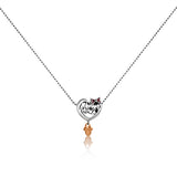 Love You Mom Charm Silver Pendant Chain Set