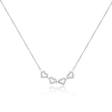 Joyful Heart and Clover Magnetic Necklace with Zirconia