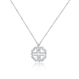 Joyful Heart and Clover Magnetic Necklace with Zirconia