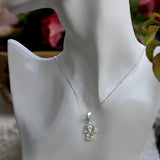 Hamsa Enamel Charm Silver Pendant Chain Set