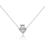 Superwomen Charm Silver Pendant Chain Set with Zirconia