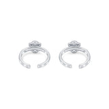 Blue Aura Silver Toe Rings for Women with Zirconia
