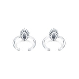 Nayana Silver Zirconia Toe Ring with Blue Enamel for Women