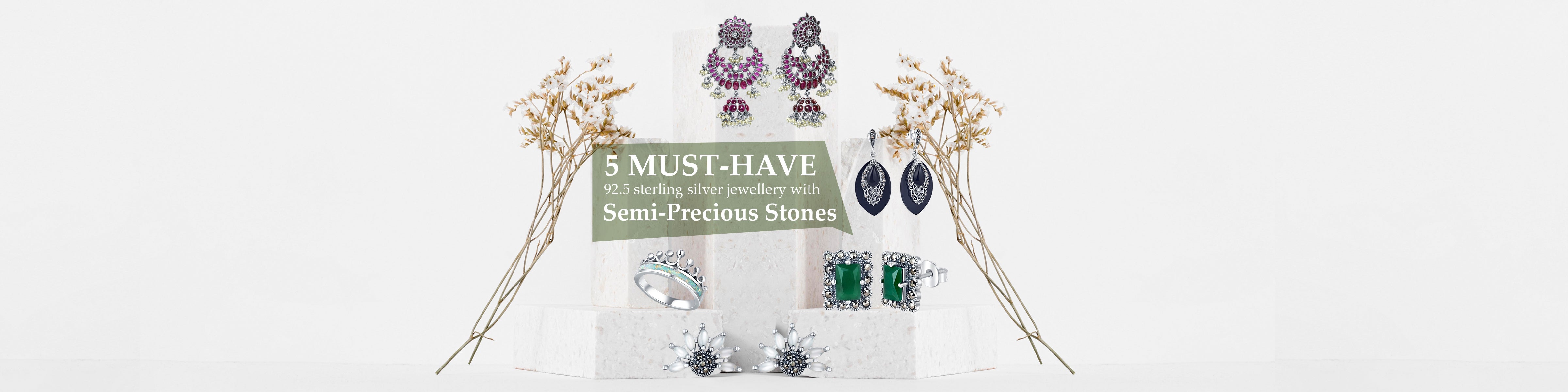 5 Must-Have Raajraani 92.5 Sterling Silver Jewellery with Semi-Precious Stones