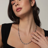 Lucky Bloom 925 Sterling Silver Oxidised Necklace