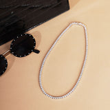Glamour 925 Sterling Silver Tennis Necklace - 2.8mm round Cz
