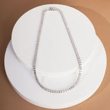 Glamour 925 Sterling Silver Tennis Necklace - 2.8mm round Cz
