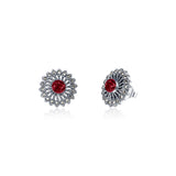 Zainab Sterling Silver Studs - Ruby