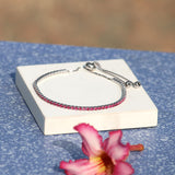 Magenta Desire Sterling Silver zirconia Bracelet for Women