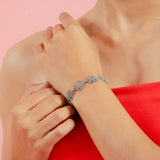 Keya Bracelet for Women in 92.5 Sterling Silver Marcasite Stones