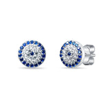 Glittery Flora Sterling Silver Studs for Girls