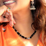 Noir Strength – Black Garnet Necklace for women