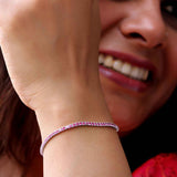 Magenta Desire Sterling Silver zirconia Bracelet for Women