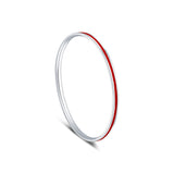 Red Elegance 1 Line Silver Kada for Men