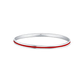 Red Elegance 1 Line Silver Kada for Men