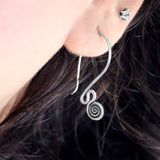 Spiral connection Sterling Danglers for Women