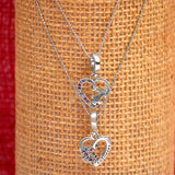 True Friends Charm Set of Two Silver Pendant and Chain Set
