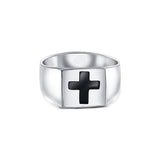 Faith Cross Sterling Silver Ring for Men