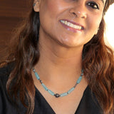 IndraNeel – Blue Onyx stone Necklace for women