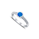 Leafy Affair Sterling silver Ring- Blue Opal