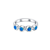 Blue Cosmos Sterling Silver Ring- Blue Opal