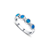 Blue Cosmos Sterling Silver Ring- Blue Opal