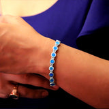 Blue Grace Sterling Silver Bracelet for Women with Australian Opal