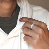 Trinity Band for Men in 925 Sterling Silver with Zirconia