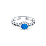 Bonded Links Sterling Silver Ring for women- Blue Opal