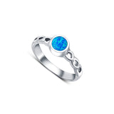 Bonded Links Sterling Silver Ring for women- Blue Opal
