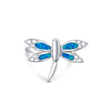 Azure Butterfly Sterling Silver Ring for women - Blue Opal