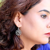 Om Swara Sterling Silver Danglers for Women
