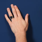 Melanite 925 Sterling Silver Ring for Men