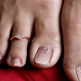 Lovable 925 Sterling Silver Rose Gold Toe Ring for Women