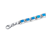 Adara Sterling Silver Bracelet for Women with Blue Australian Opal