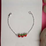 Sweet Strawberry Sterling Silver Bracelet for Babies