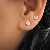 Rosy Glow Sterling Silver Studs for Women