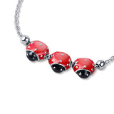 Cute Ladybugs Sterling Silver Bracelet for Babies